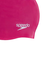 Speedo Plain Moulded Silicone cap, electric pink
