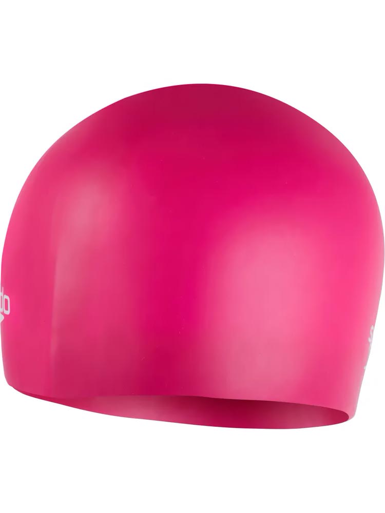 Speedo Plain Moulded Silicone cap, electric pink