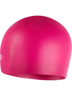 Speedo Plain Moulded Silicone cap, electric pink