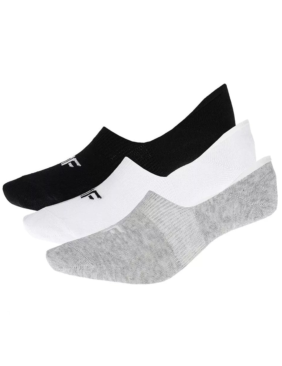 4F SOCKS, COLD LIGHT GREY MELANGE+WHT+DEEP BLK