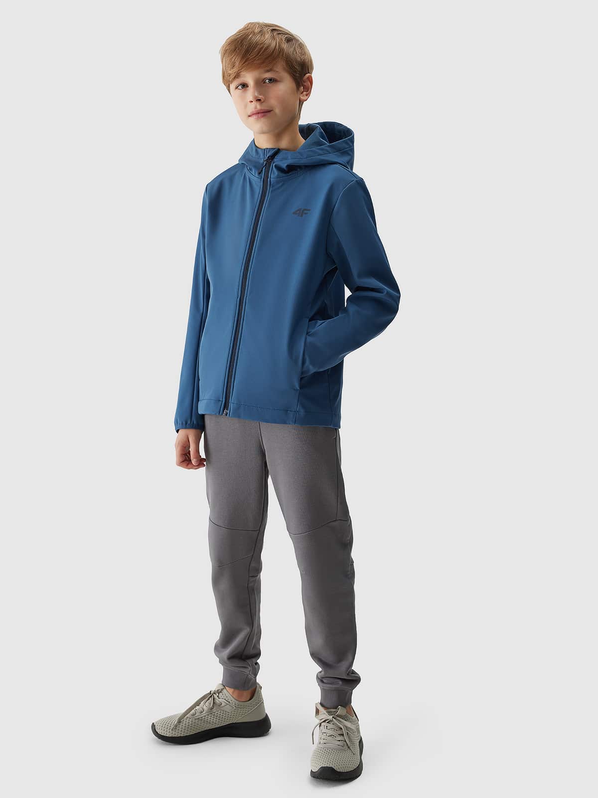 4F SOFTSHELL JACKET, BLUE kids