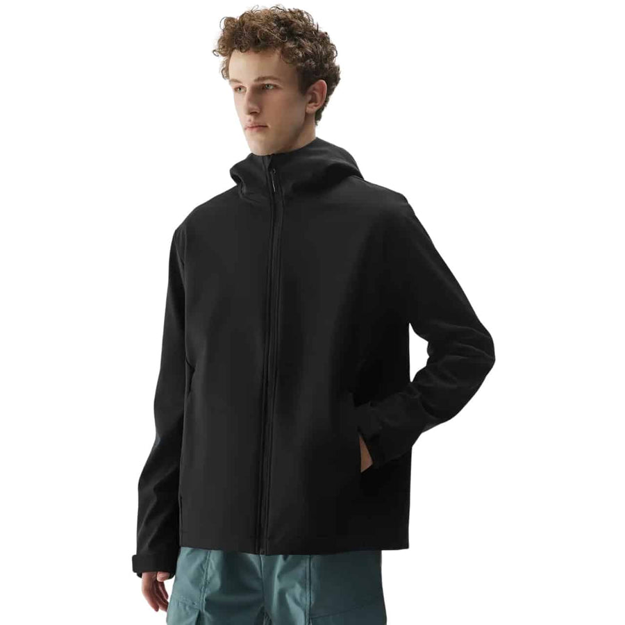 4F SOFTSHELL JACKET, DEEP BLACK