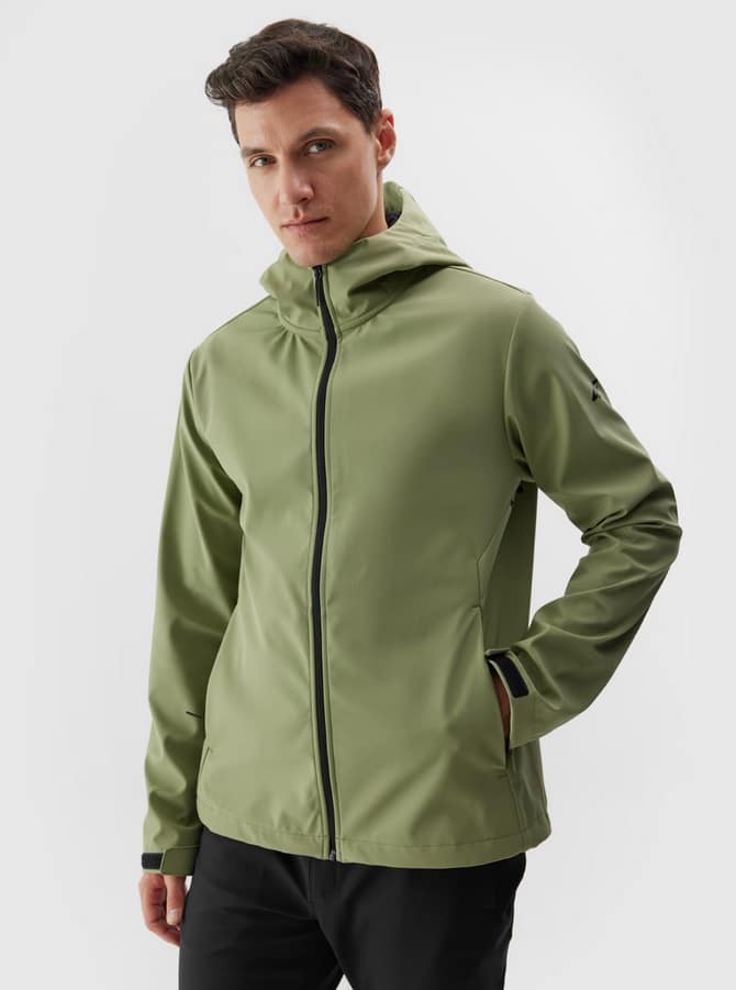 4F SOFTSHELL JACKET, KHAKI