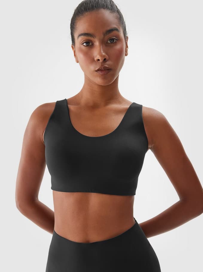 4F SPORT BRA, DEEP BLACK