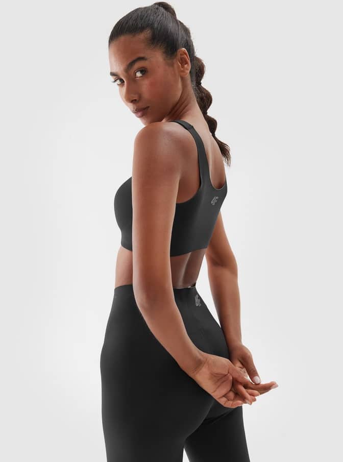 4F SPORT BRA, DEEP BLACK