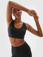 4F SPORT BRA, DEEP BLACK