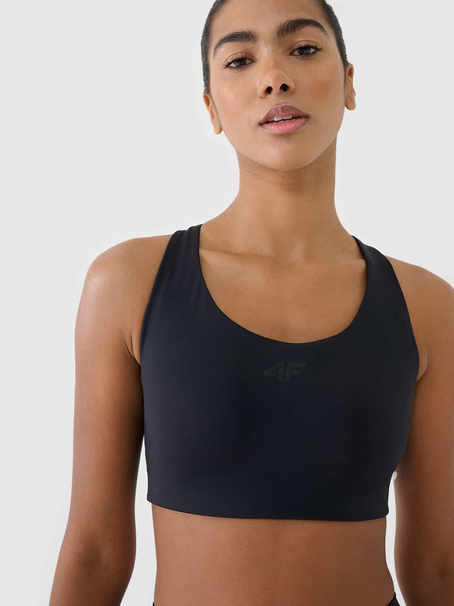 4F SPORT BRA, DEEP BLACK/164