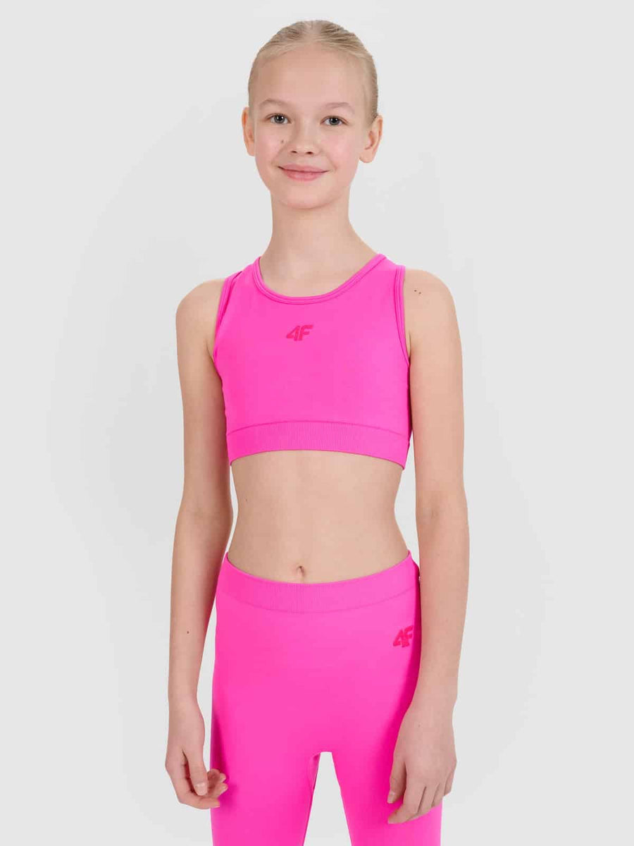 4F SPORT BRA, HOT PINK NEON/156