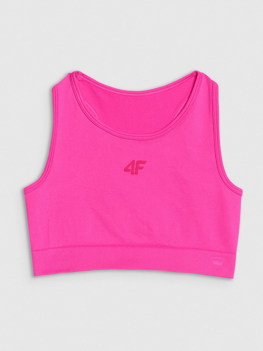 4F SPORT BRA, HOT PINK NEON/156