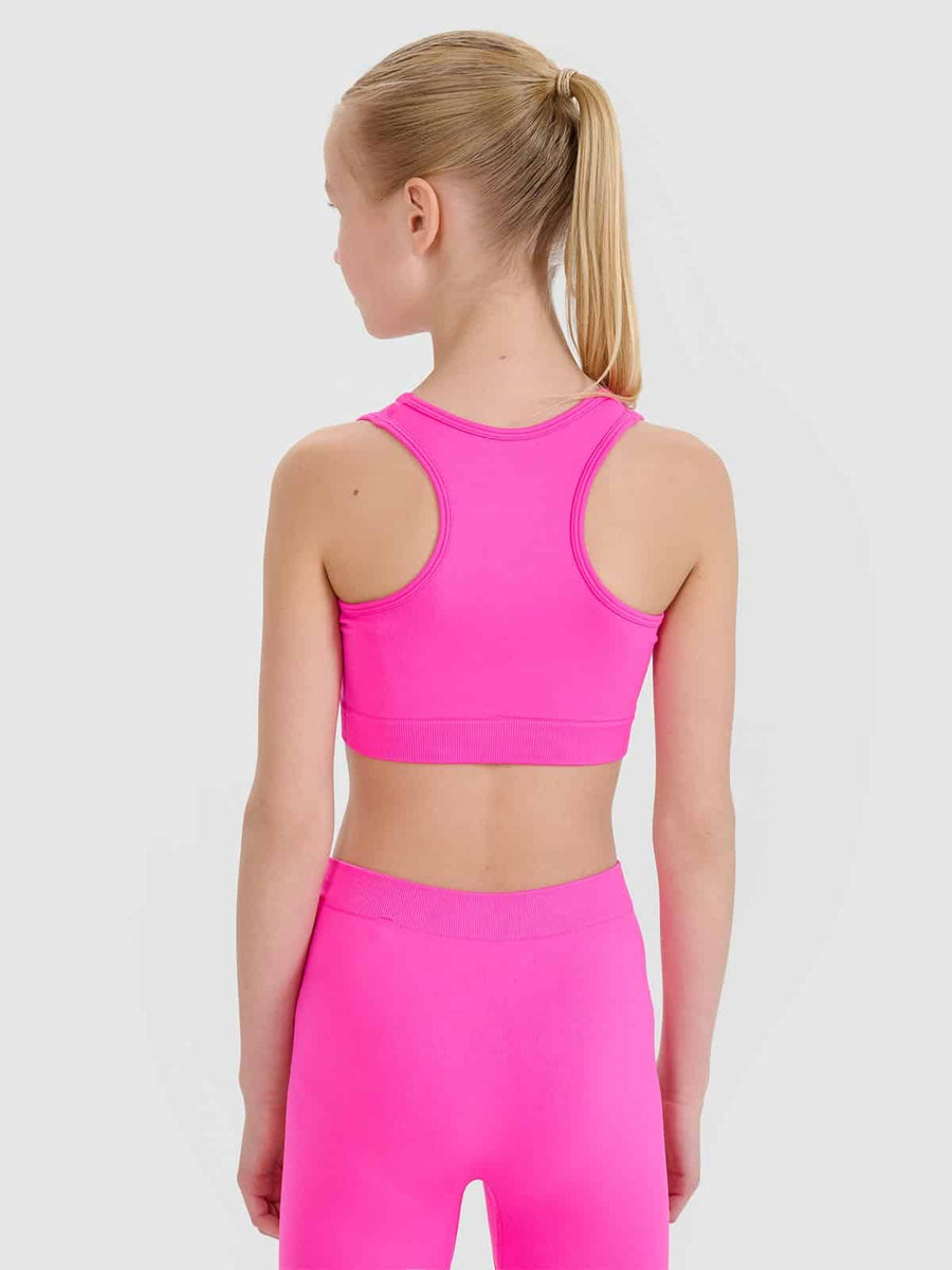 4F SPORT BRA, HOT PINK NEON/156