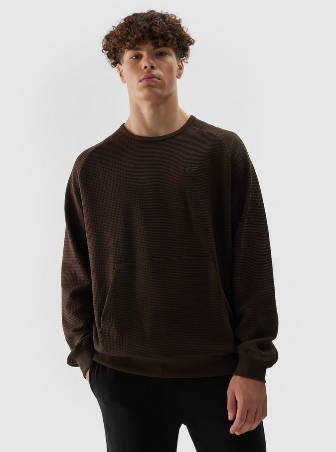 4F SWEATSHIRT, DARK BROWN