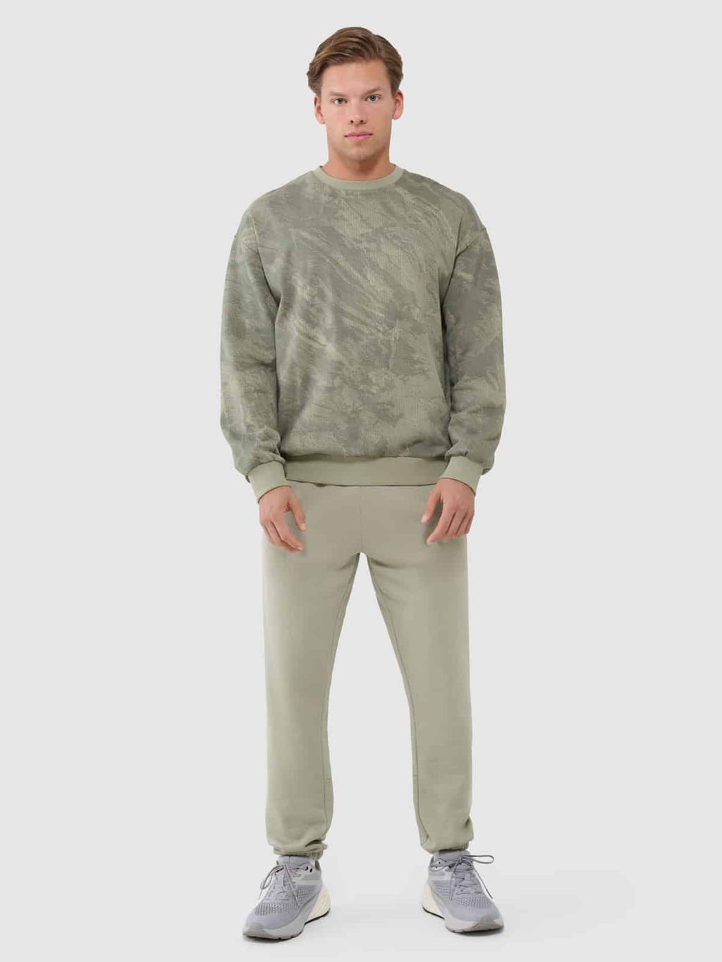 4F SWEATSHIRT, OLIVE ALLOVER