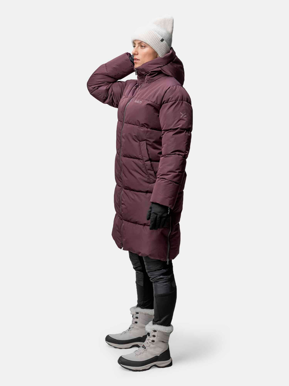 sammal w insulated parka jacket fudge maroon red ha 065 0574 c68 1