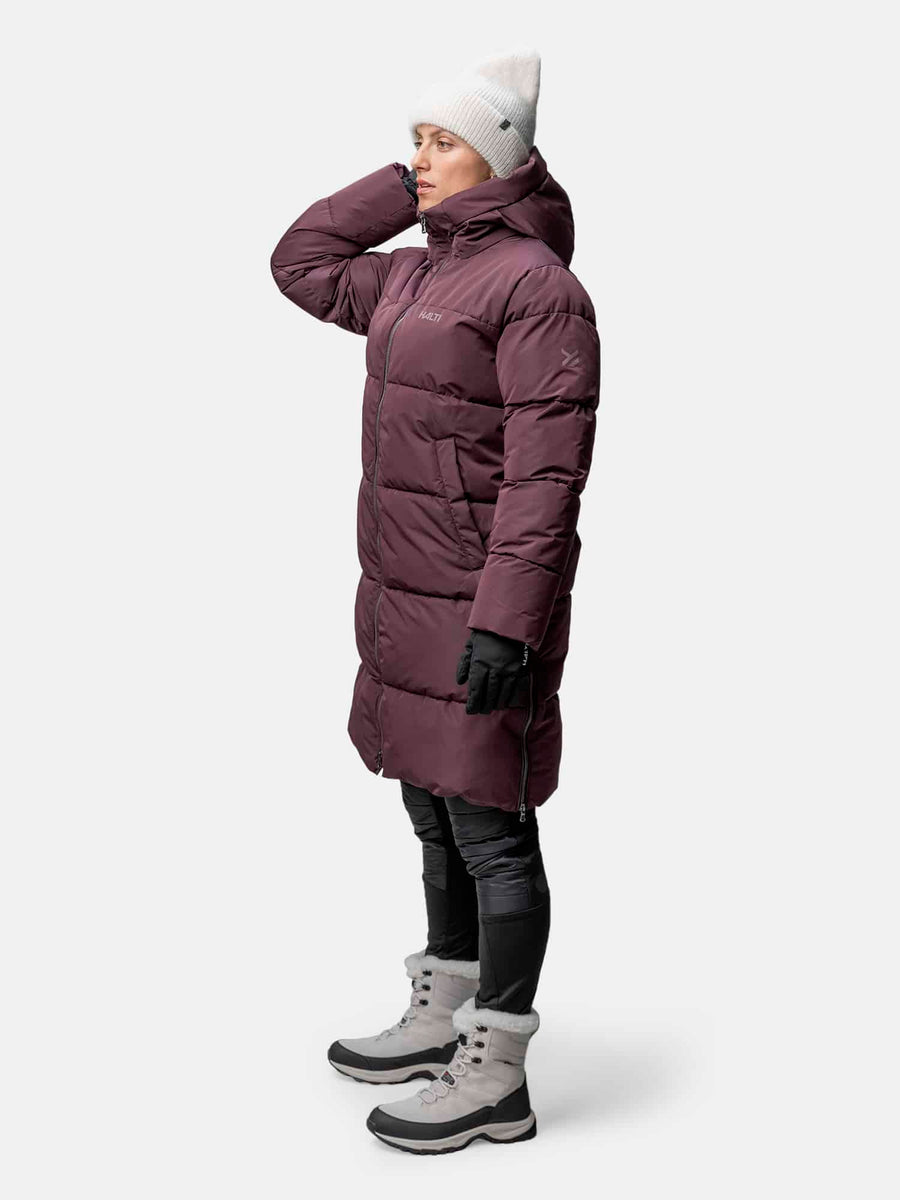 Halti Sammal W siltināta parka jaka, Fudge Maroon Red