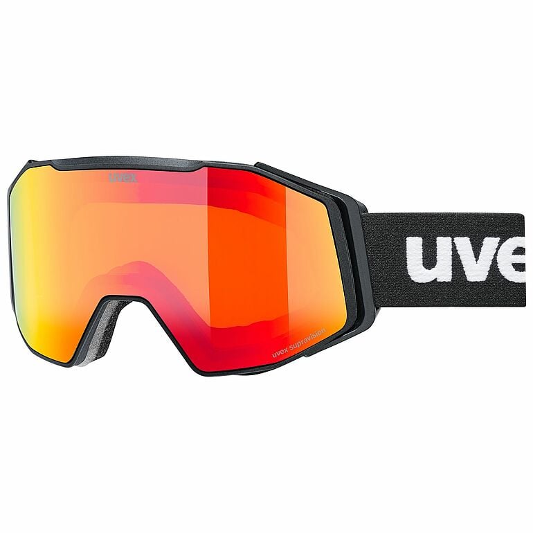 slēpošanas brilles uvex gravity fm, black matt dl red orange s2 www.fans.lv