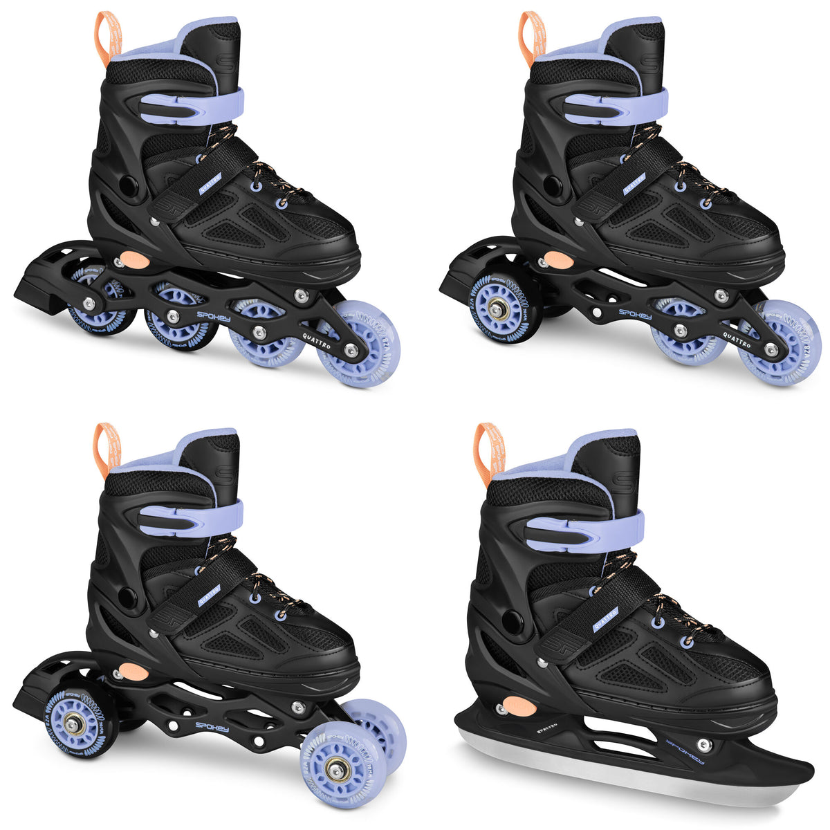 slidas skrituļslidas quattro 4in1 skrituļslidas 38 41 bk lbl spo 943431