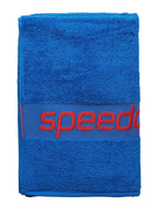 Speedo Border Towel, Neon Blue Lava Red