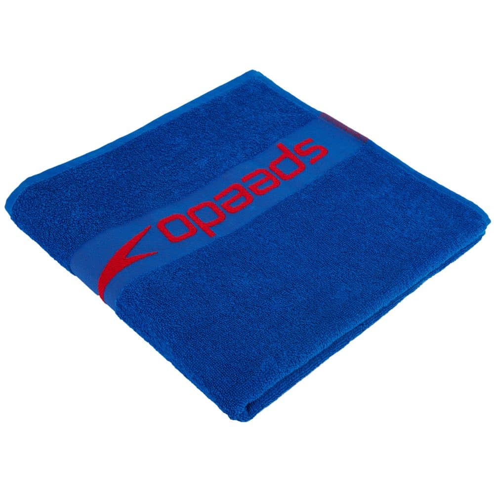 Speedo Border Towel, Neon Blue Lava Red 2