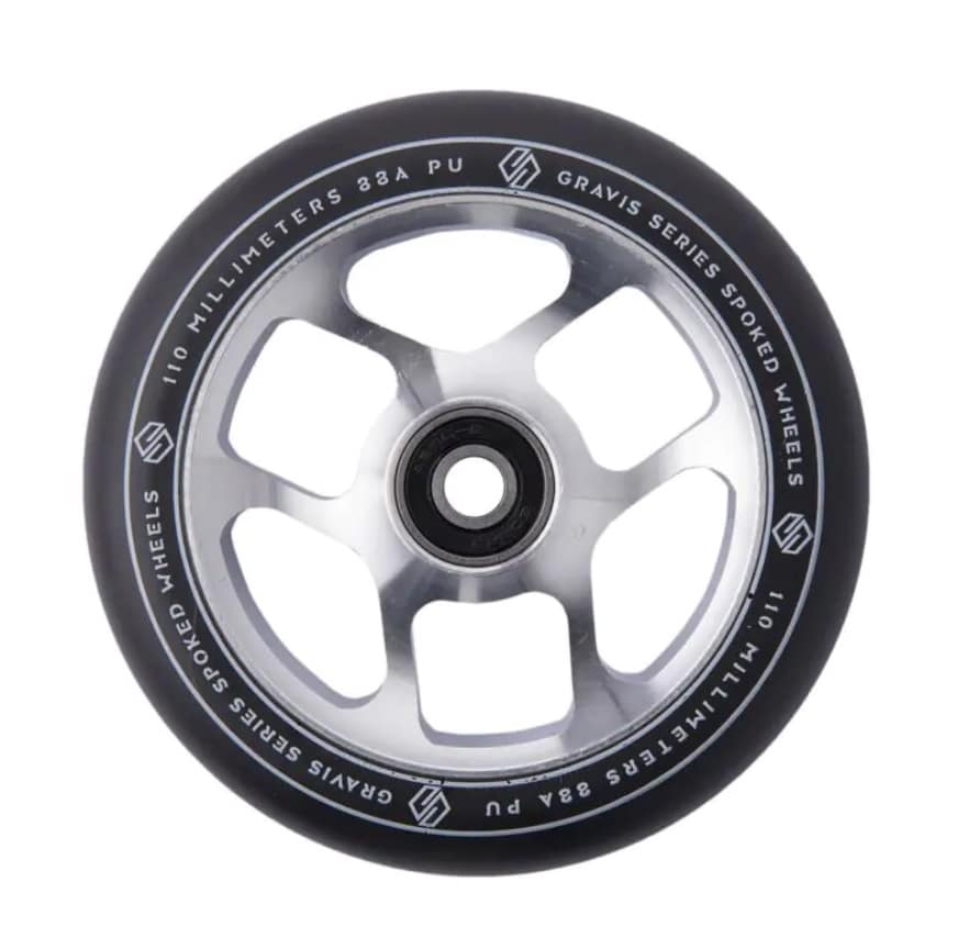 stricker gravis spoked pro scooter wheel 110mm raw str 104193