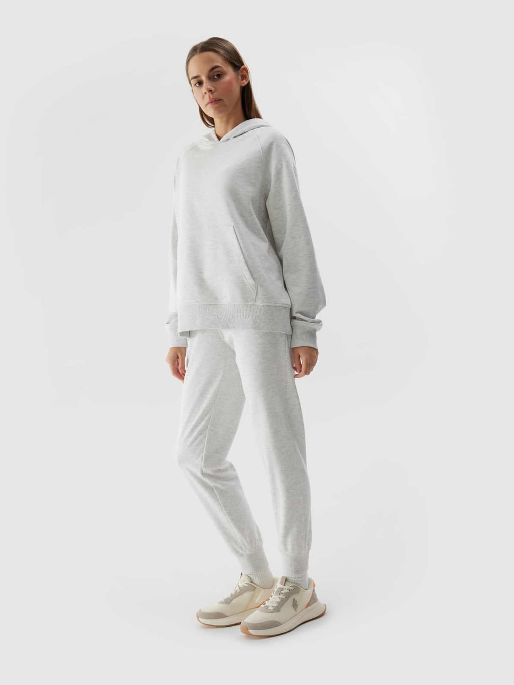 4F TROUSERS, COLD LIGHT GREY MELANGE