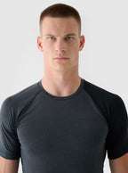 4F TSHIRT FNK, DEEP BLACK MELANGE