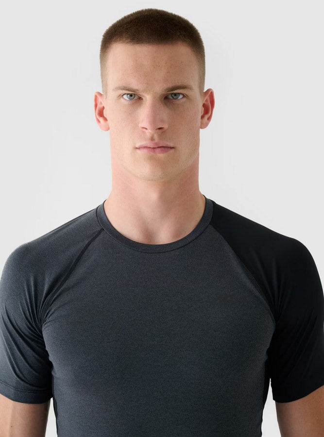 4F TSHIRT FNK, DEEP BLACK MELANGE
