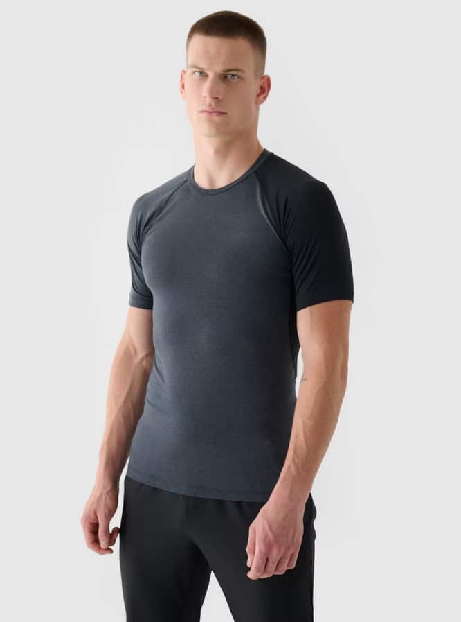 4F TSHIRT FNK, DEEP BLACK MELANGE
