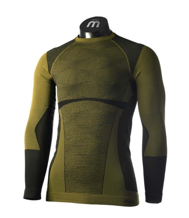 mico man long sleeves round neck shirt warm control skintech
