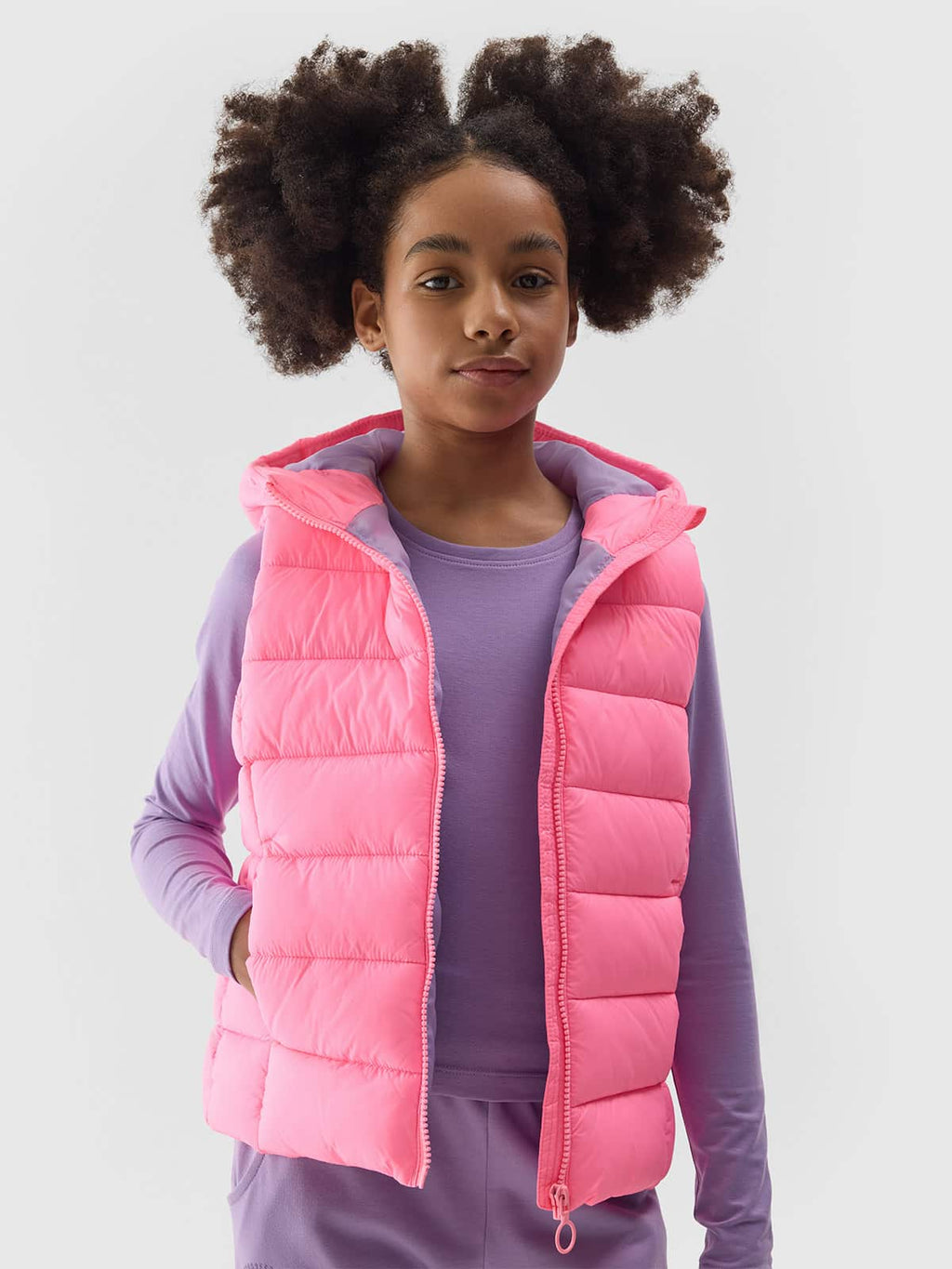 4F VEST JACKET, HOT PINK NEON
