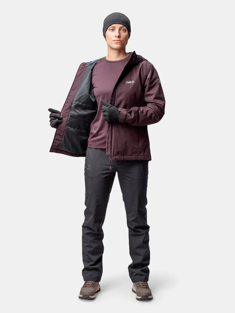 Halti Forter W Dx Warm jkt, Fudge Maroon Red