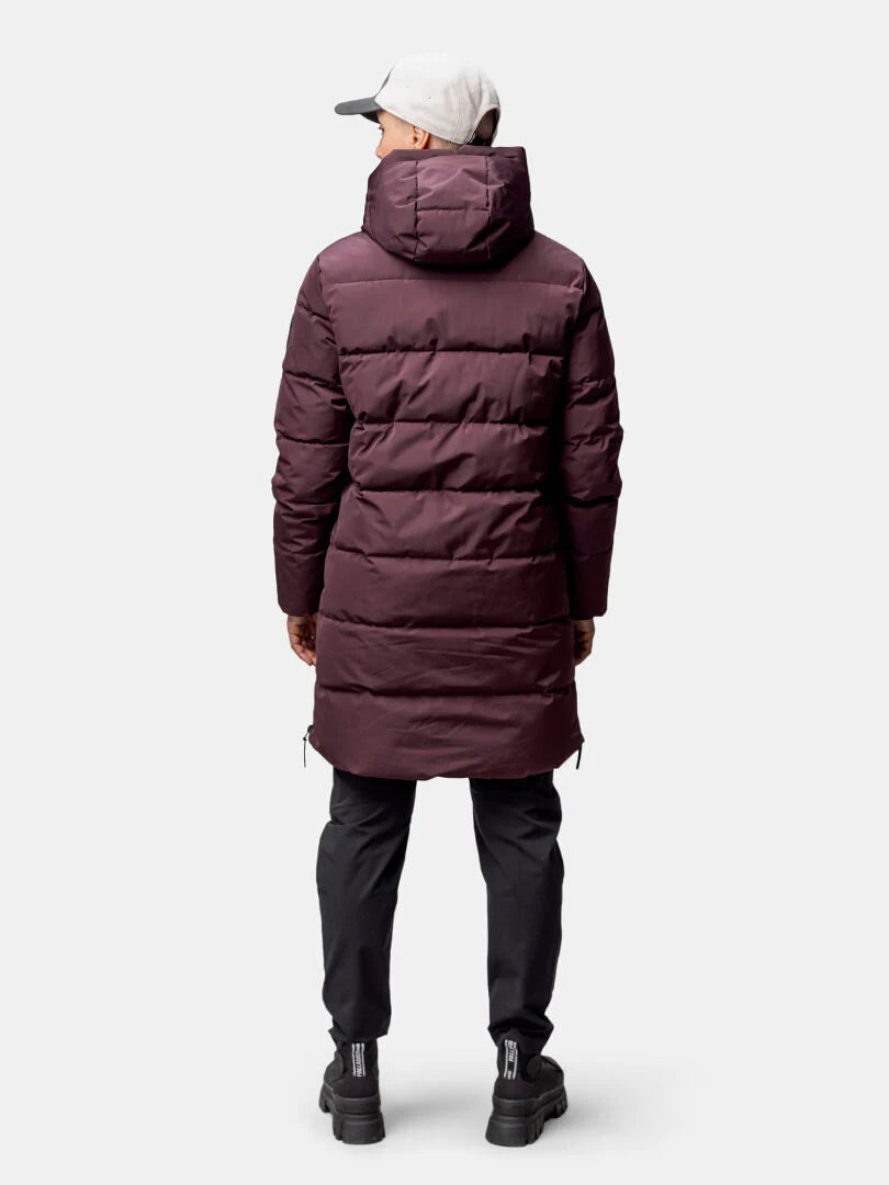 virsjaka linjat w puffer parka fudge maroon red ha 065 0409 c68