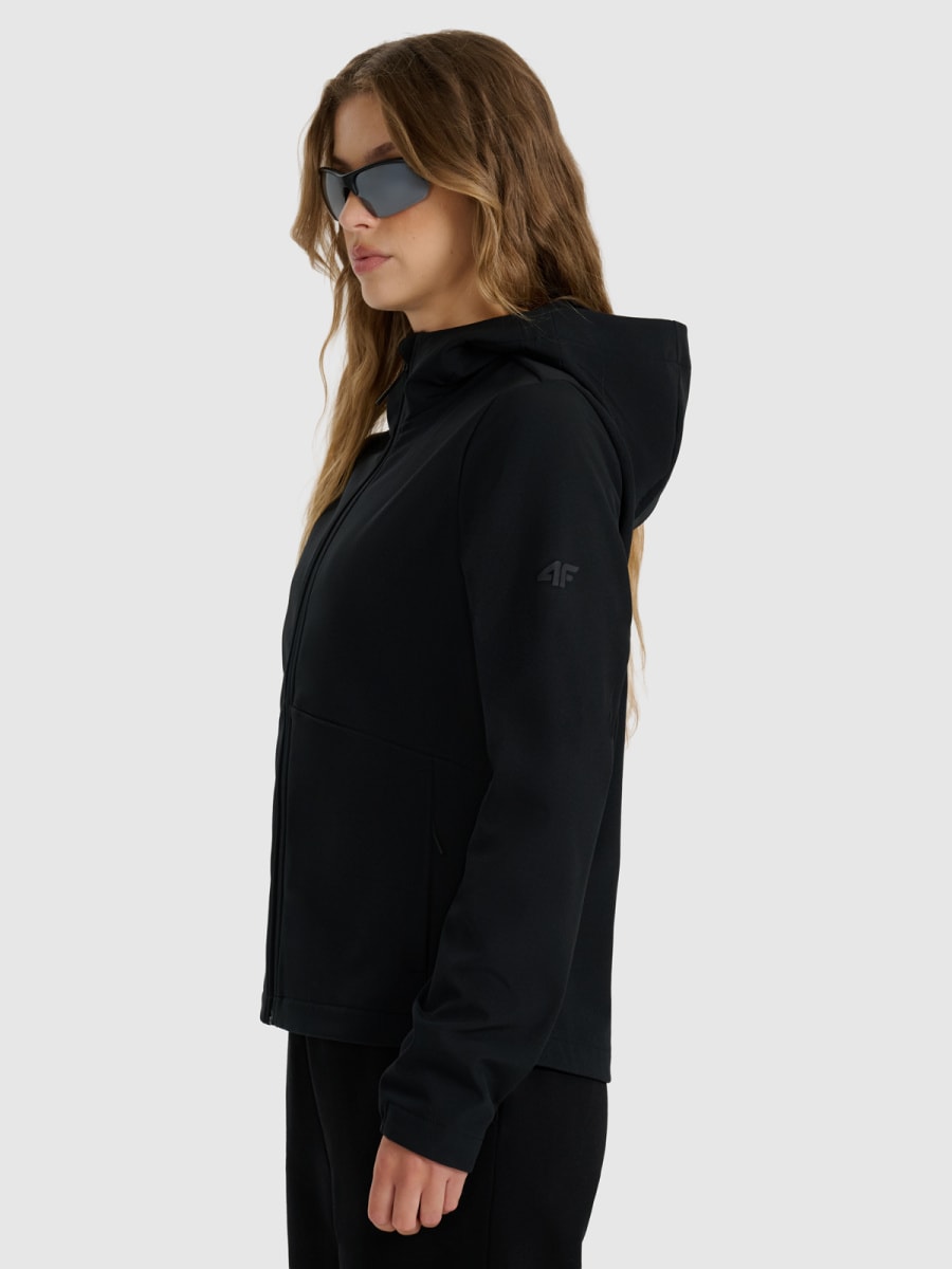 4F SOFTSHELL JACKET, DEEP BLACK