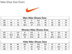 Nike Size Chart