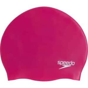 Speedo Plain Moulded Silicone cap, electric pink