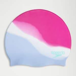 Speedo Multi Colour Silicon Cap, Wht/Curlous Blue/Wineber