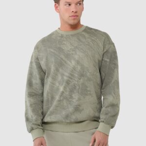 4F SWEATSHIRT, OLIVE ALLOVER