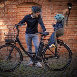 hamax amiga bike child seat + carrier adapter grey