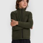 bērnu jaka fleece khaki 4f jwaw25tflem413 43s