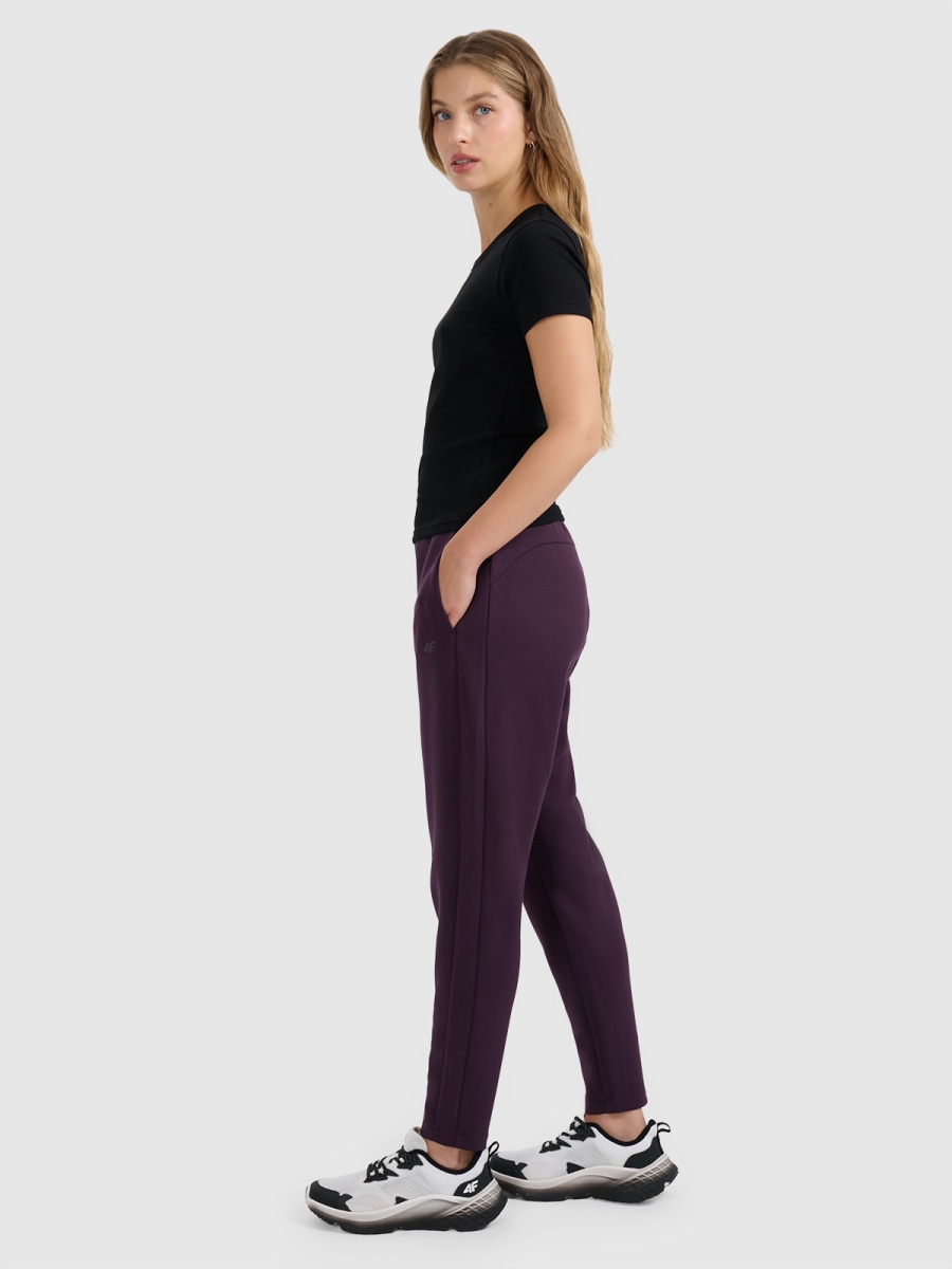 brīvā laika bikses trousers dark violet 4f waw25ttrof1197 50s