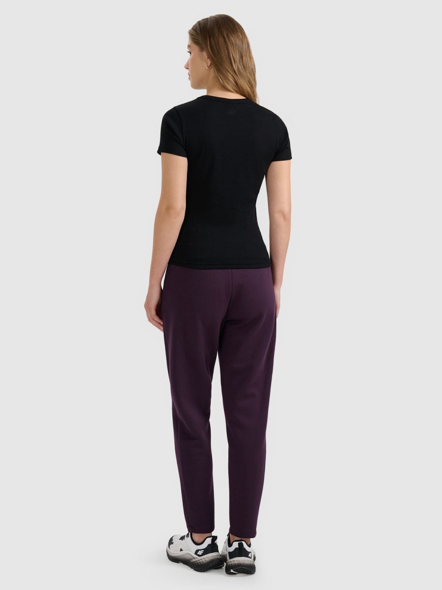 brīvā laika bikses trousers dark violet 4f waw25ttrof1197 50s 2