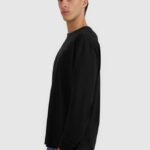 brīvā laika džemperis longsleeve deep black 4f waw25tlonm481 20s