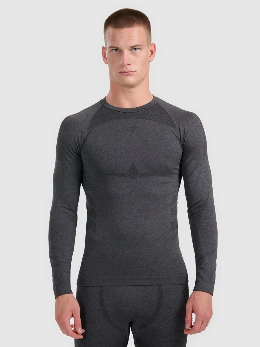 termoveļas krekls seamless underwear black melange 4f waw25useam237 21m