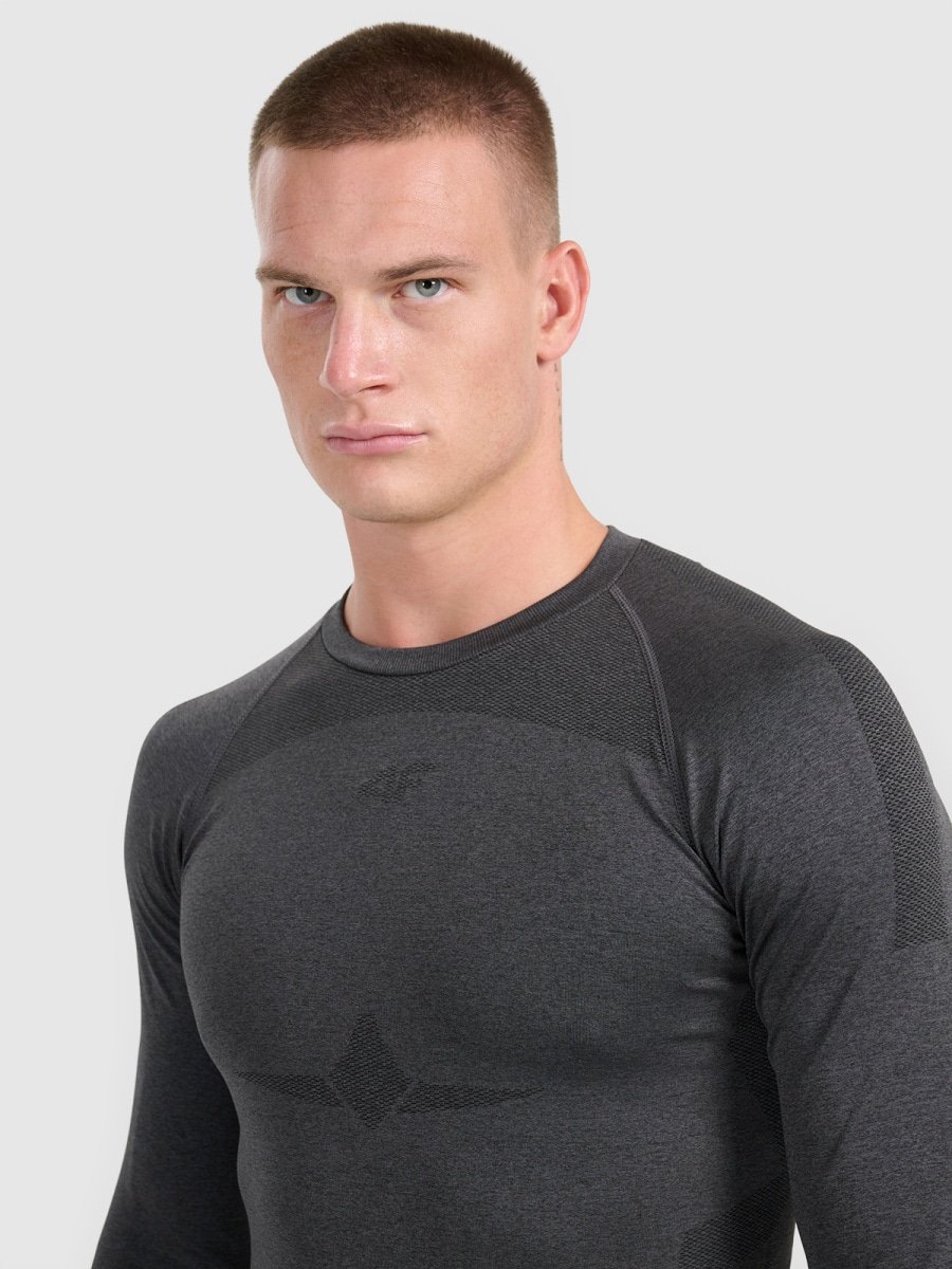 termoveļas krekls seamless underwear black melange 4f waw25useam237 21m 1