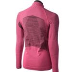mico woman long sleeves mock neck shirt warm control skintech pink