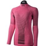 mico woman long sleeves mock neck shirt warm control skintech