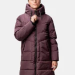 virsjaka linjat w puffer parka fudge maroon red ha 065 0409 c68