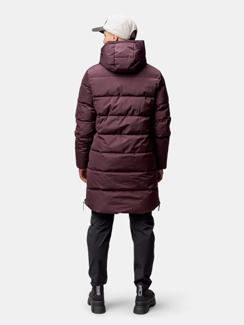 virsjaka linjat w puffer parka fudge maroon red ha 065 0409 c68