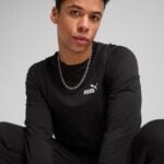 brīvā laika džemperis ess no 1 logo longsleeve tee puma black pu 682546 01 3