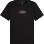 brīvā laika tkrekls graphic puma wording tee puma black pu 688032 01
