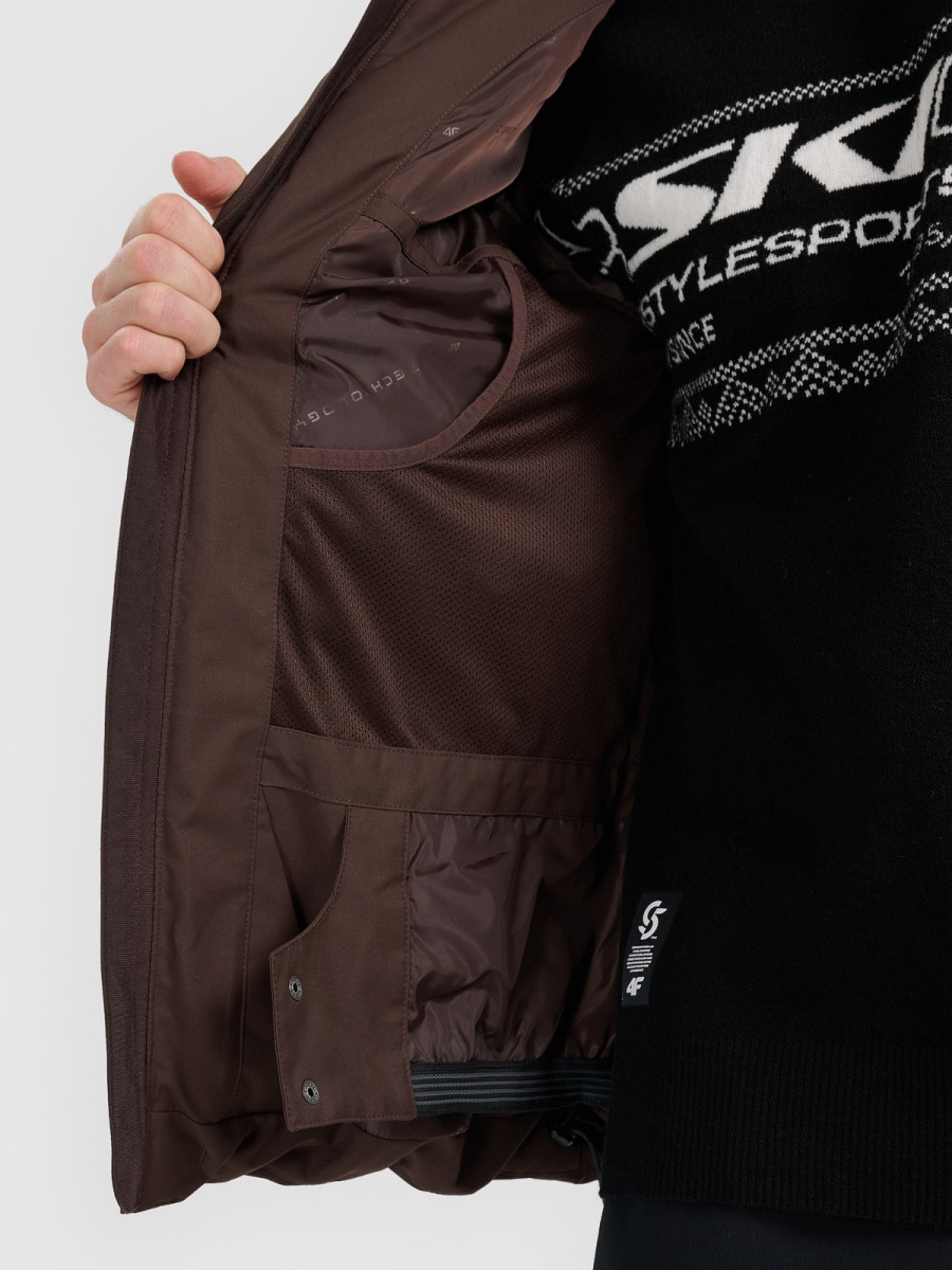 kalnu slēpošanas jaka technical jacket dark brown 4f waw25ttjam0788 80s 4